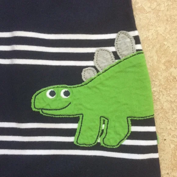 Carter's Boys Dinosaur Striped Polo Romper Jumper - Picture 5 of 8